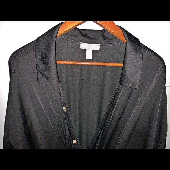 Deep V Black Pencil Skirt Dress - Picture 3 of 5